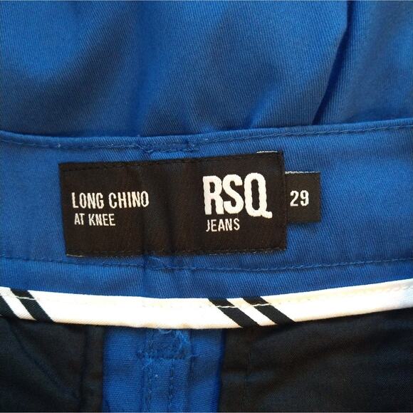W RSQ Jeans Men's Royal Blue Long Chino at Knee Casual Shorts NWT Waist 29 x 10 - Picture 7 of 8